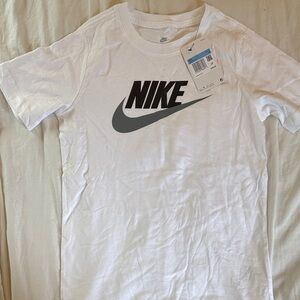 Nike Men's White Tee with Black Logo